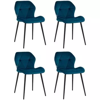Стул Эдвин велюр синий 4 шт Stool Group арт.УТ000038140