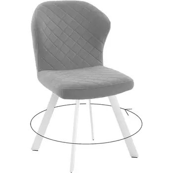 Стул DikLine 339 поворотный B22 GREY, ножки белые Dikline