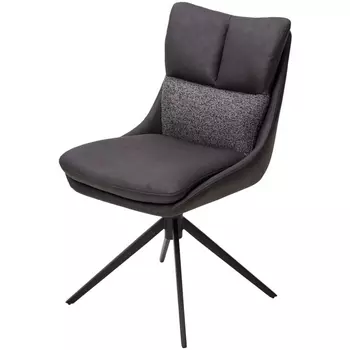 Стул LEROY 360 град. поворот Серый Maison 99# / OTE COBBLE 457 / черный каркас, ®DISAUR (арт.621M05777) M-City