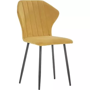 Стул Leset Гувер полоса (Каркас чёрный, Велюр ULTRA MUSTARD Горчичный) 2500000103490