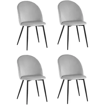 Стул Lilly велюр серебристый 4 шт. Stool Group арт.УТ000037279
