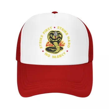 Панк-унисекс Cobra Kai Strike First Cobra Logo Trucker Hat для взрослых и детей-каратэ Регулируемая бейсболка Кепки Snapback в стиле хип-хоп Trucker Hat