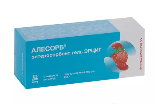 Алесорб, 180 г, гель для приема внутрь со вкусом клубники