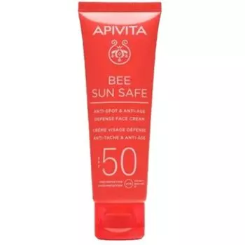 Apivita Bee Sun Safe Солнцезащитный крем для лица против пигментации с морскими водорослями SPF50+ 50мл