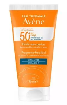 Авен Флюид солнцезащитный SPF50+ без отдушек 50 мл