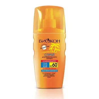 Биокон Солнце спрей для безопасного загара для всей семьи SPF60 160мл