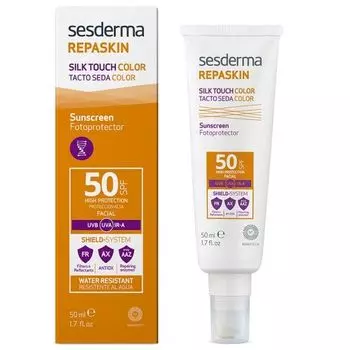 Sesderma Repaskin Silk Touch Colour Facial SPF50 Средство солнцезащитное тонирующее с нежностью шелка для лица 50мл