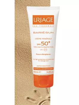 Uriage (Урьяж) Барьесан SPF50+ Минеральный солнцезащитный крем без отдушек для взрослых и детей 100 мл