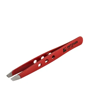 METZGER Пинцет скошенный красный Dotted / METZGER