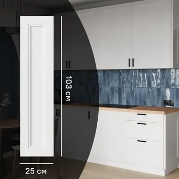 Фальшпанель для кухонного шкафа Котлас 25x103 см KONSENSA МДФ цвет белый