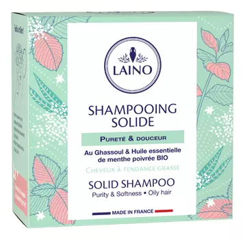 Твердый шампунь для волос Shampooing Solide 60г (глина гассул, масло мяты)