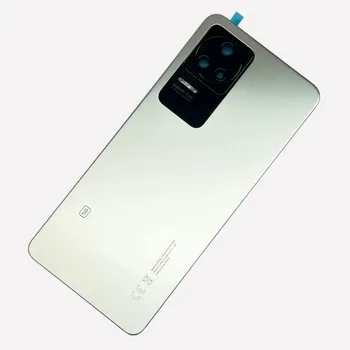 Задняя стеклянная крышка с объективом F4 для Xiaomi Poco F4, сменная задняя дверь, жесткий аккумулятор, задняя крышка корпуса с клеем Silver No Lens