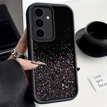 Защитный чехол для объектива Samsung S25 S24 S22 Ultra Plus S23 S21 S20 Fe A55 A54 A53 A52 A35 A34 A15 A14 5g Sequin противоударный силиконовый мягкий чехол Samsung S24 кофейный