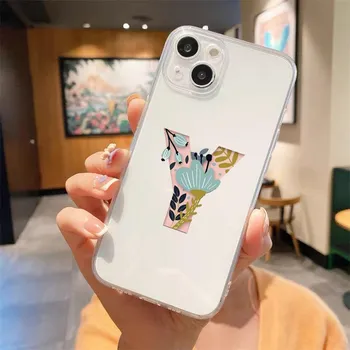 Модный роскошный прозрачный мягкий чехол с надписью «Цветы» для iPhone 15 14 13 12 11 Pro Max XS X XR 7 8 Plus Fundas iPhone 11 Pro