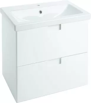 Тумба с раковиной Bellezza Пегас 50 с 2 ящиками подвесная белая