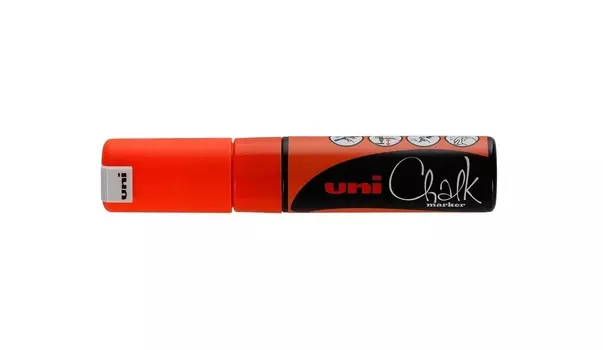 Маркер Оранжевый неон для стеклянных поверхностей Uni Chalk PWE-8K