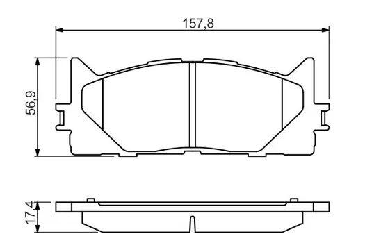 0 986 494 430 колодки дисковые передние! 157.8x17.4x56.9\ Toyota Camry V40/V45 2.4/VVTi/3.5 06>
