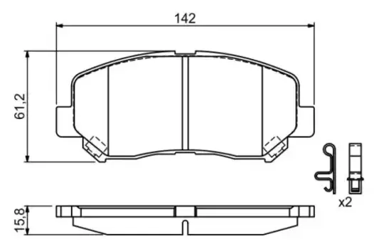 Тормозные колодки дисковые передняя ось BOSCH 0 986 494 675