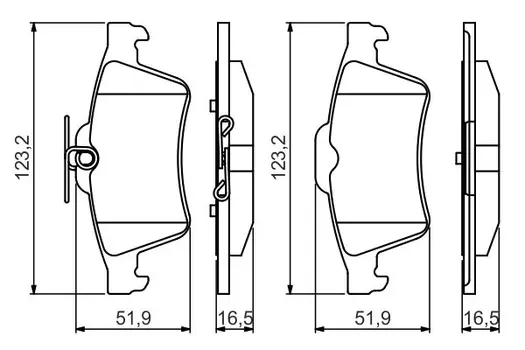 Тормозные колодки дисковые задняя ось BOSCH 0 986 495 216
