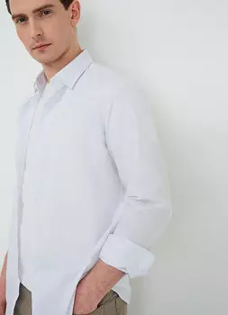 Рубашка Shaped fit из поплина в горошек, Белый