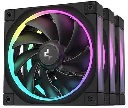 Вентилятор для корпуса Deepcool FL12-3 IN 1 3*120mm, ARGB, 4-pin PWM, 500-2150rpm, 55CFM, 32dBA, черный, color BOX