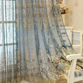 Скандинавская вышивка Окно Экран Спальня Гостиная Балкон Отделанный полупрозрачный оконный экран Перфорированные домашние шторы 150*270cm