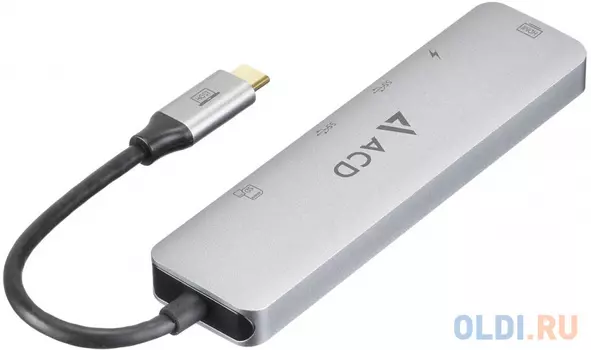 Fusion C106 Адаптер 6-в-1 USB-C в 2xUSB3.3/HDMI/SD/mSD/PD-60W (ACD-C106-PAL) RTL {50}