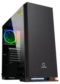 GameMax [Aurora] (ATX,Черн.,Зак.стекло,1*120мм RGB вент + контроллер, сет.фильтр, без БП)