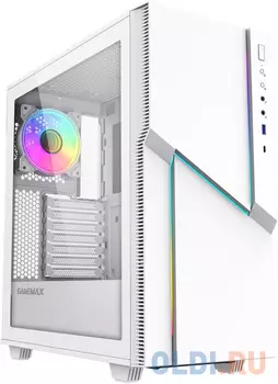 Gamemax Корпус ZORRO WHITE без БП (Midi Tower, Белый., 1*USB3.0, 1*USB Type-C, COC fan)