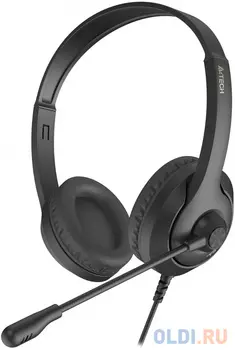 Гарнитура A4TECH Fstyler FH100U, для компьютера, накладные, черный [fh100u (stone black)]
