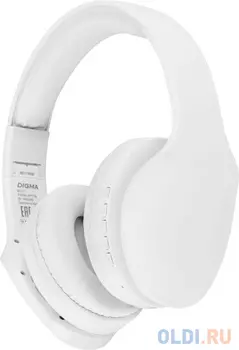 Гарнитура накладные Digma BT-17 белый беспроводные bluetooth оголовье (BT17W)