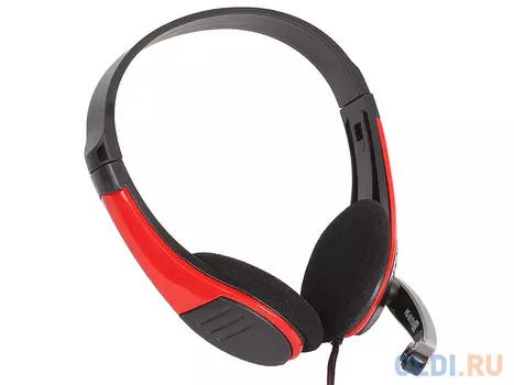 Гарнитура Oklick HS-M150 черный/красный 2м накладные
