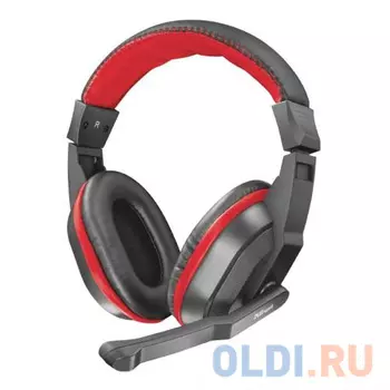 Гарнитура TRUST ZIVA black red (складной микрофоном,Регулятор громкости,кабель 1,8м. Коннектор 3,5 мм.)