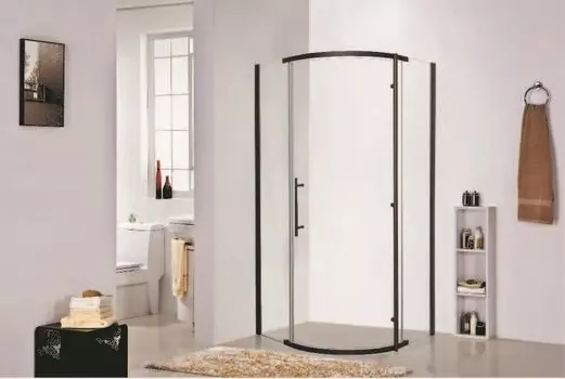 Душевой уголок Bravat Blackline BS090.1110A 90x90x195 см четверть круга черный