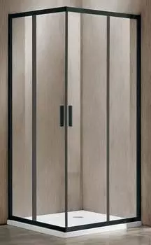 Душевой уголок Vincea Garda VSS-1G100CLB 100x100 см черный, стекло прозрачное
