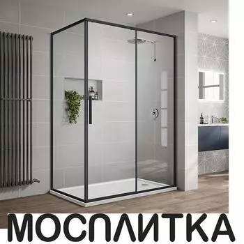 Душевой уголок Vincea Slim-U VSR-2SU9012CLB, 1200*900, м.черный, стекло прозрачное