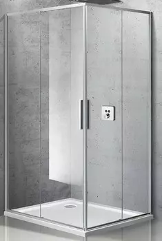 Душевой уголок Vincea Slim VSS-2SL8010CL-L 100x80 см хром, стекло прозрачное, левый, Easy Clean