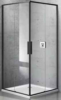 Душевой уголок Vincea Slim VSS-2SL900CLB 90x90 см матовый черный, стекло прозрачное, Easy Clean