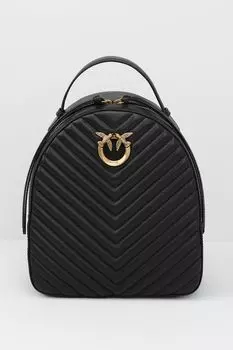 Рюкзак кожаный стеганый с логотипом Love Click Pinko