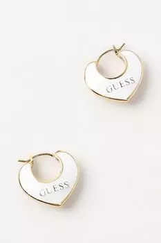 Серьги с эмалью с логотипом Guess