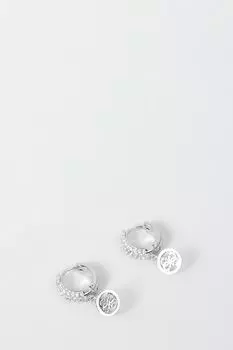 Серьги с кристаллами и логотипом бренда Guess