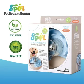 PetDreamHouse SPIN Interactive Feeder UFO Maze Baby Blue Tricky миска для интерактивной системы кормления "Спин" - нло лабиринт, голубая - 700 г для всех возрастов Великобритания 1 уп. х 1 шт. х 0.7 кг