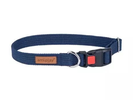 AmiPlay Oшейник регулируемый с блокировкой Cotton S 28-40 [b] x 1,5см Синий