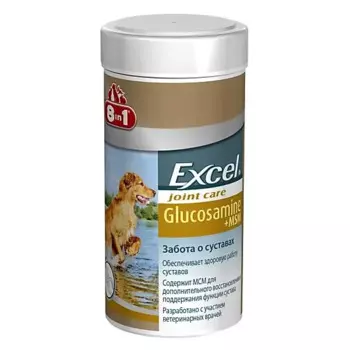 8in1 Excel Glucosamine + MSM добавка для собак Глюкозамин + МСМ, 55таб.