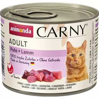 Animonda CARNY Poultry Adult консервы для кошек с индейкой и ягненком, 200г