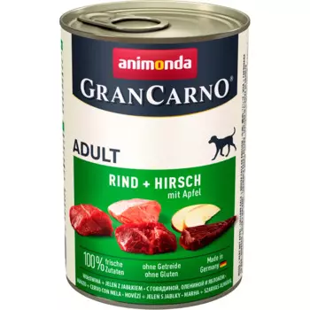 Animonda Gran Carno Original Adult консервы для собак старше 1 года, c говядиной, олениной и яблоком, 400 г