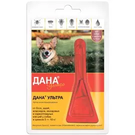 Apicenna Дана Ультра капли на холку для собак и щенков 5-10 кг от блох, вшей, клещей, власоедов, 1 пипетка