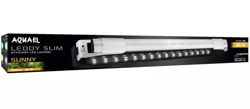 Aquael Светильник для аквариума LEDDY SLIM Sunny черный 36Вт (100-120см/6500K,3800лм)