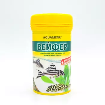 Aquamenu Вейфер Полнорационный корм для донных рыб, креветок, раков и улиток, 100 мл