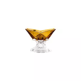 Конфетница на ножке Crystalite Bohemia "Оригами" 22,5см, амбер